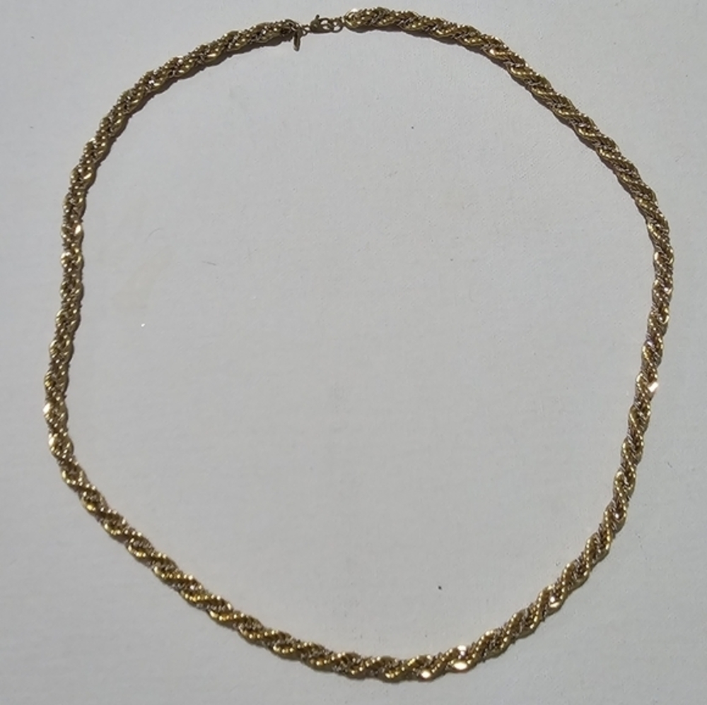 Monet Vintage Gold and Silver Twisted Rope Chain 24" Chunky Necklace - Picture 10 of 11
